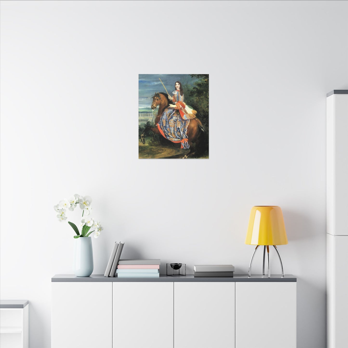 Equestrian Portrait Canvas Print — Lady on Horse Matte Stretched Wall Art
