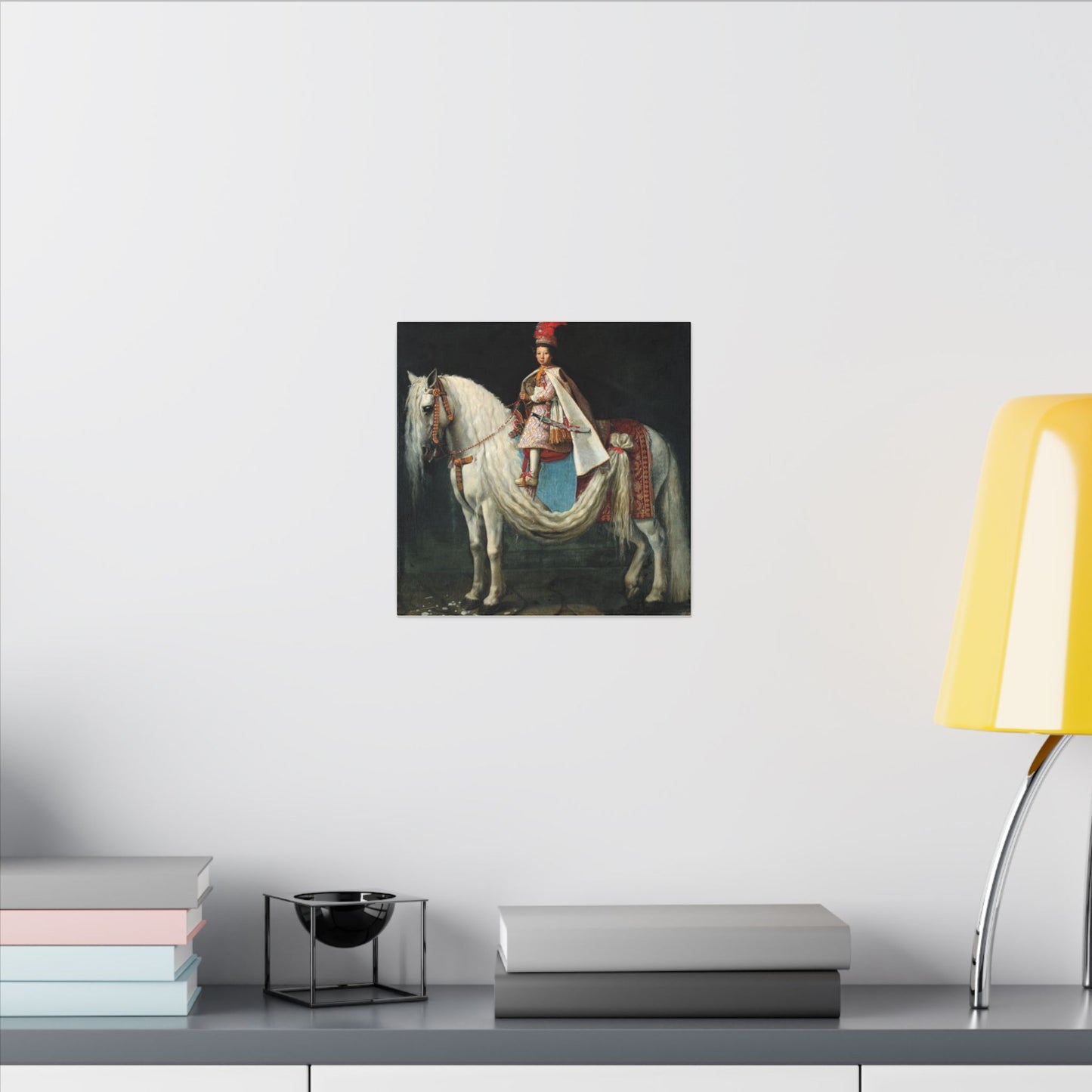 Canvas Wall Art - Young aristocrat Riding his Spanish Neapolitan Cross