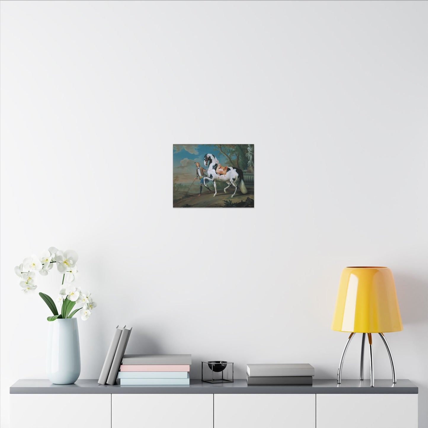 Vintage Piebald Stallion Matte Canvas — 'Stableboy with Piebald Stallion' Horse Portrait