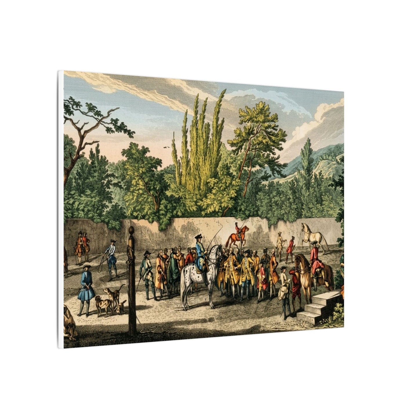 Historical Horse Riding Scene Matte Canvas Print