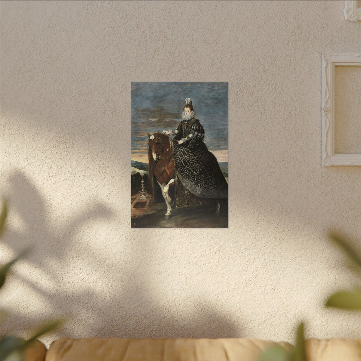 Regal Equestrian Portrait Canvas — "Margaret Queen of Austria" Matte Stretched Wall Art