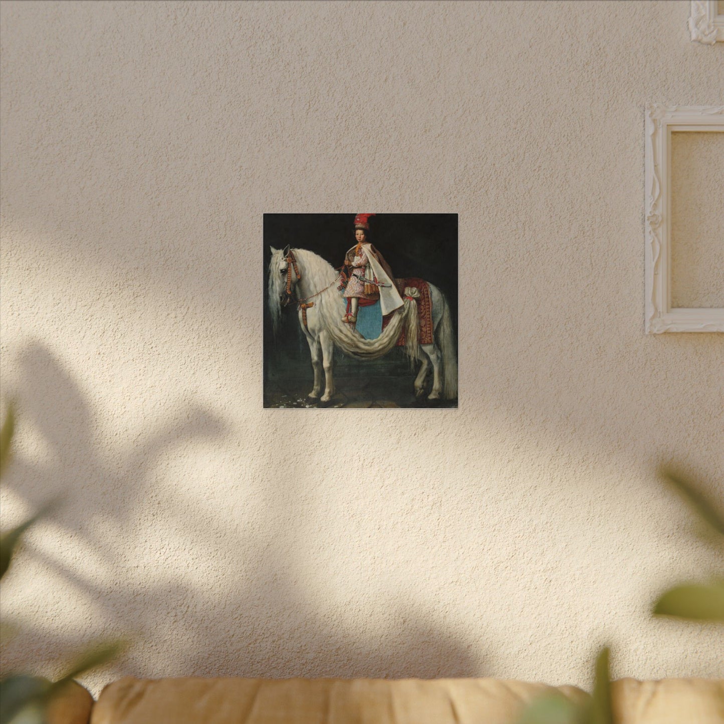 Canvas Wall Art - Young aristocrat Riding his Spanish Neapolitan Cross