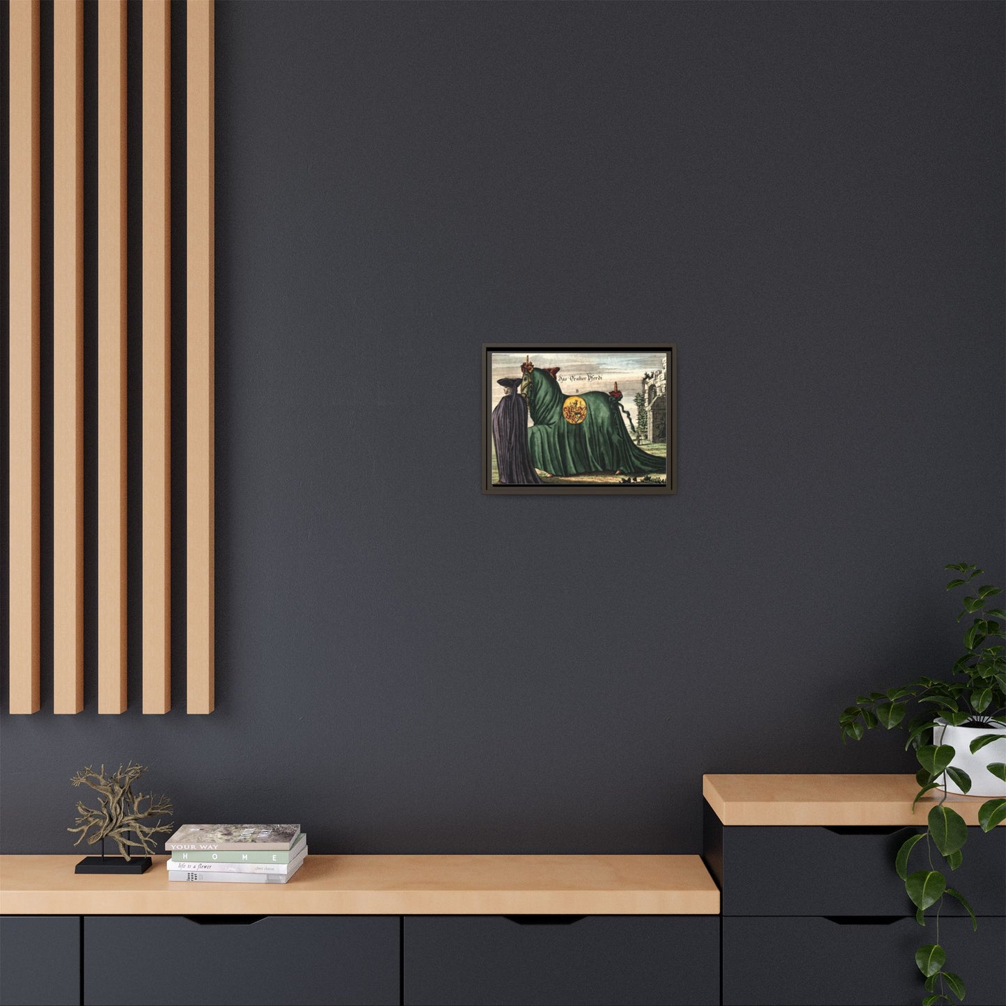 Framed Matte Canvas — 'Graher Pferdi' Parade Horse Illustration