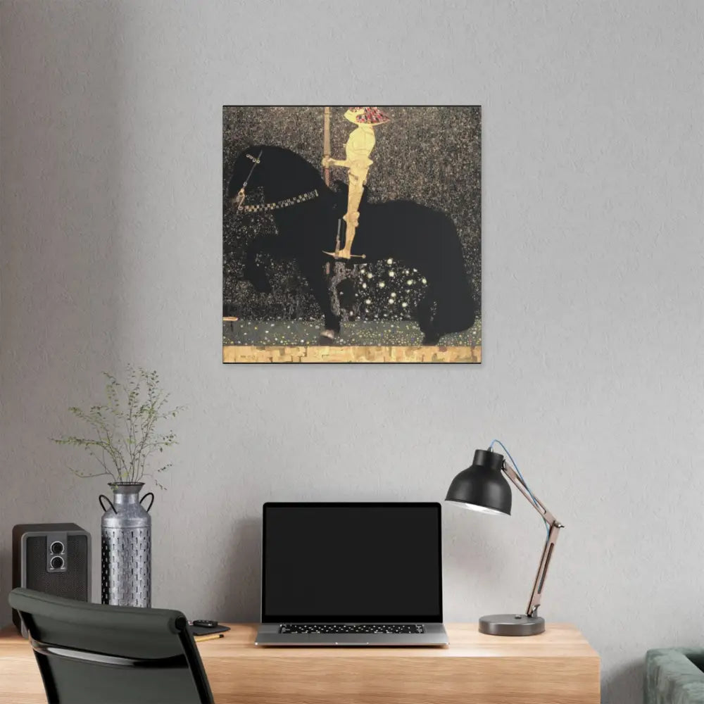 Canvas Wall Art - Life is a Struggle Medieval Knight by Gustave Klimt - Canvas