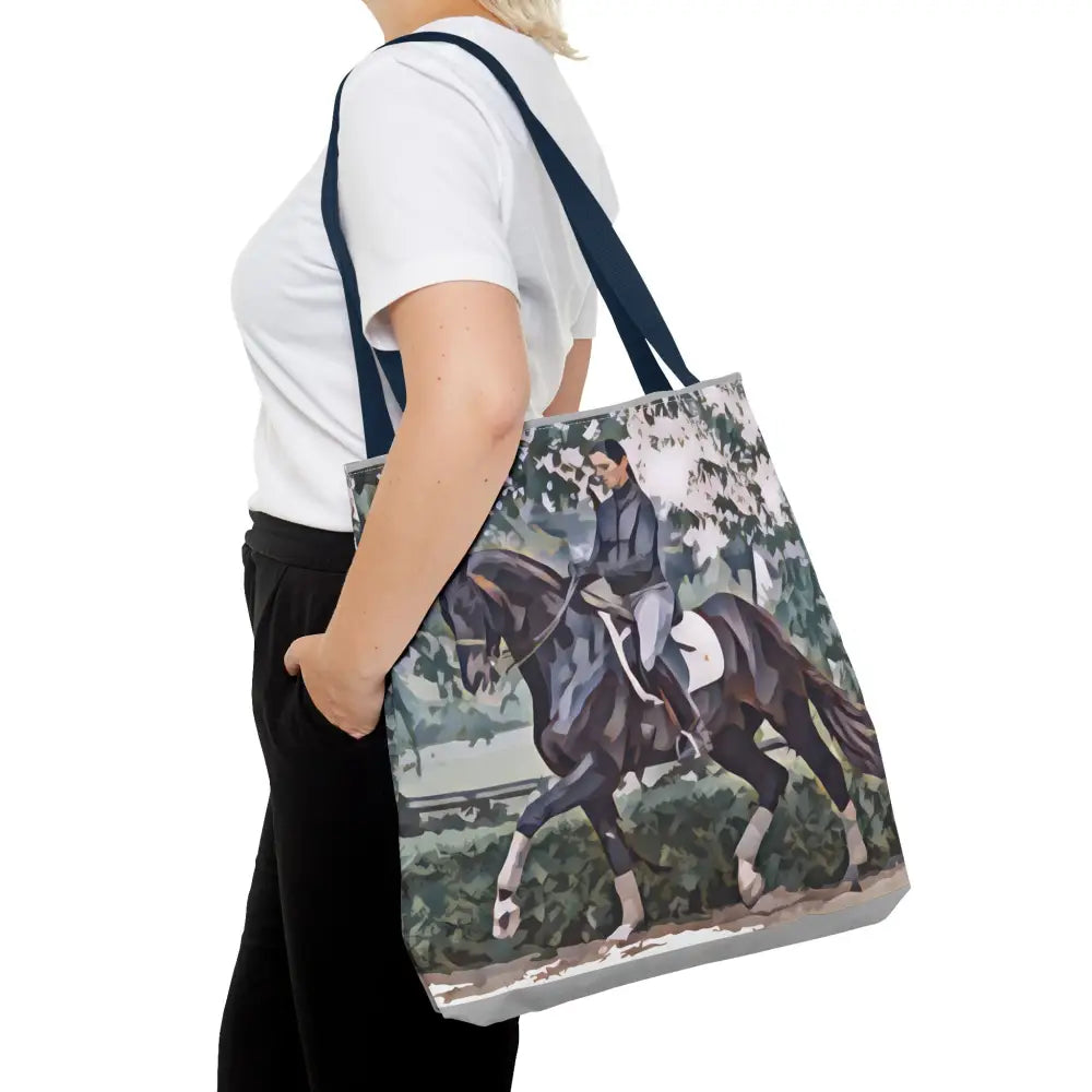 Equestrian Art Tote Bag - Stylish Dressage Riding Design for Horse Lovers - Bags