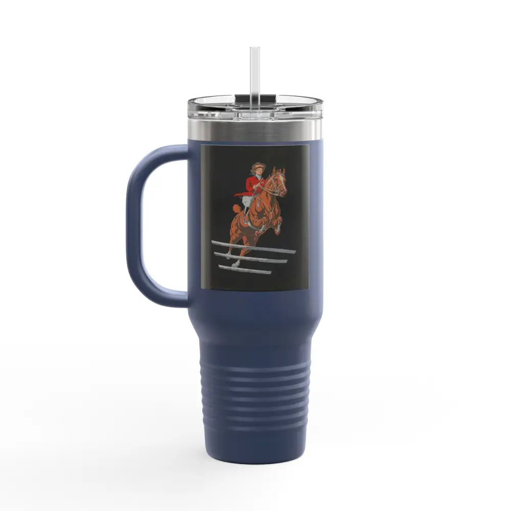 Travel Mug - 1920’s Women Jumping Horse Vintage Image Design - Mug