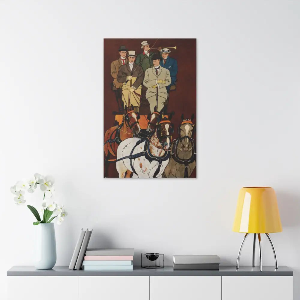 Vintage Equestrian Canvas Print - Classic Art for Horse Lovers - Canvas