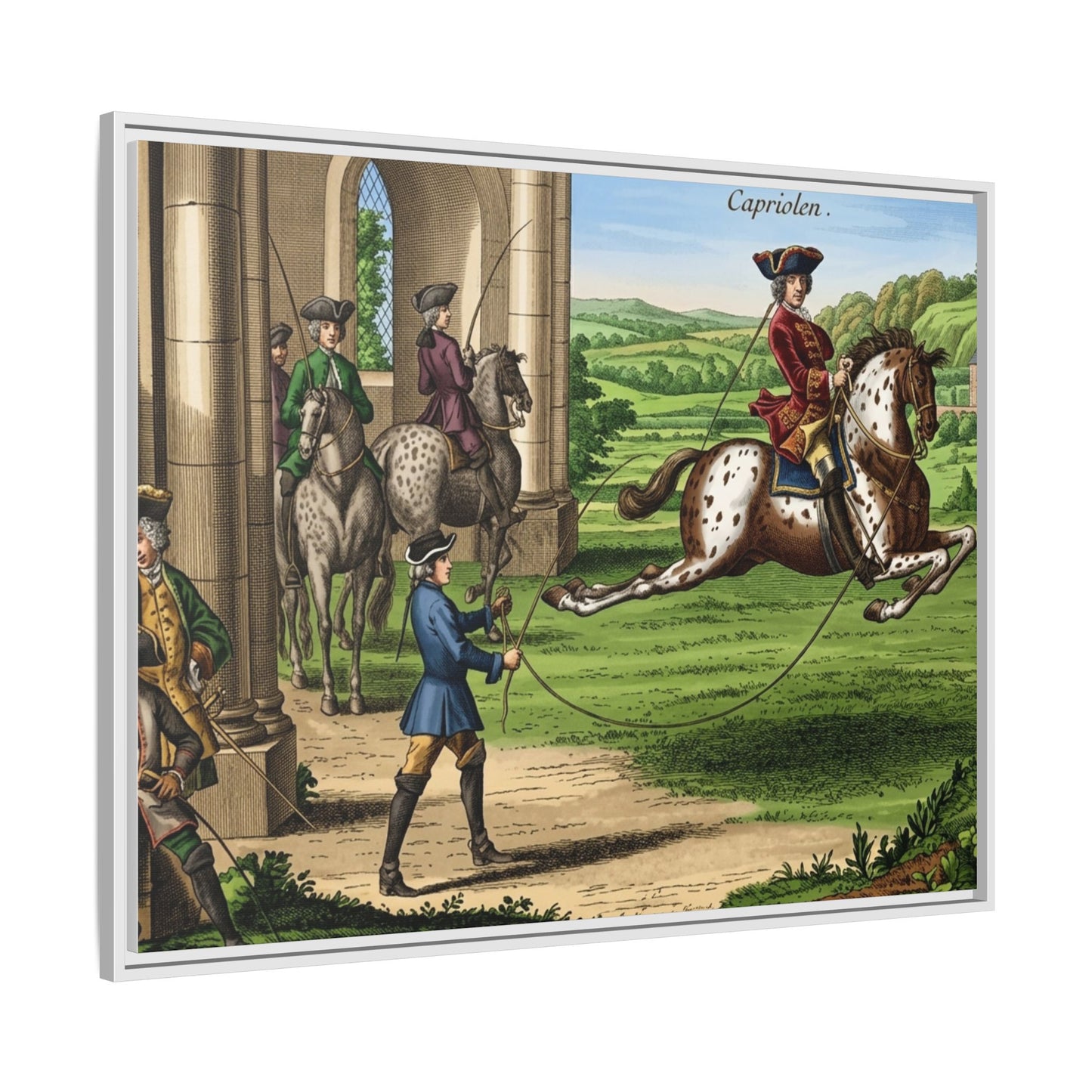 Equestrian Capriole Matte Canvas Print — Framed Historical Horse Art
