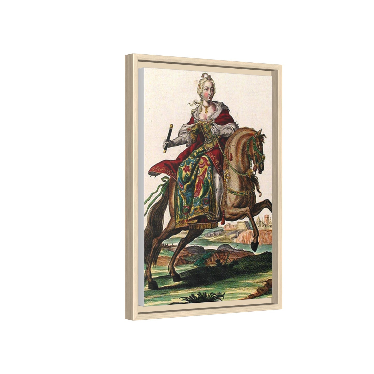 Framed Equestrian Canvas — Maria Anna Archiducissa Austriae Wall Art