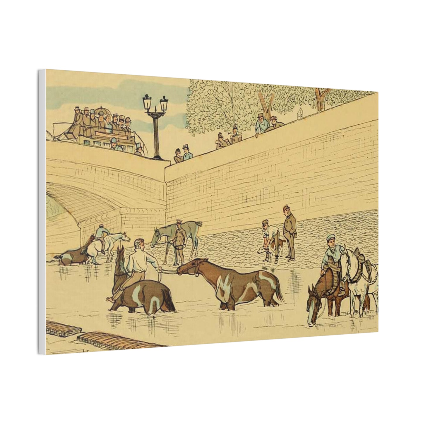 Paris Seine Horses Canvas Print — Stretched 0.75"