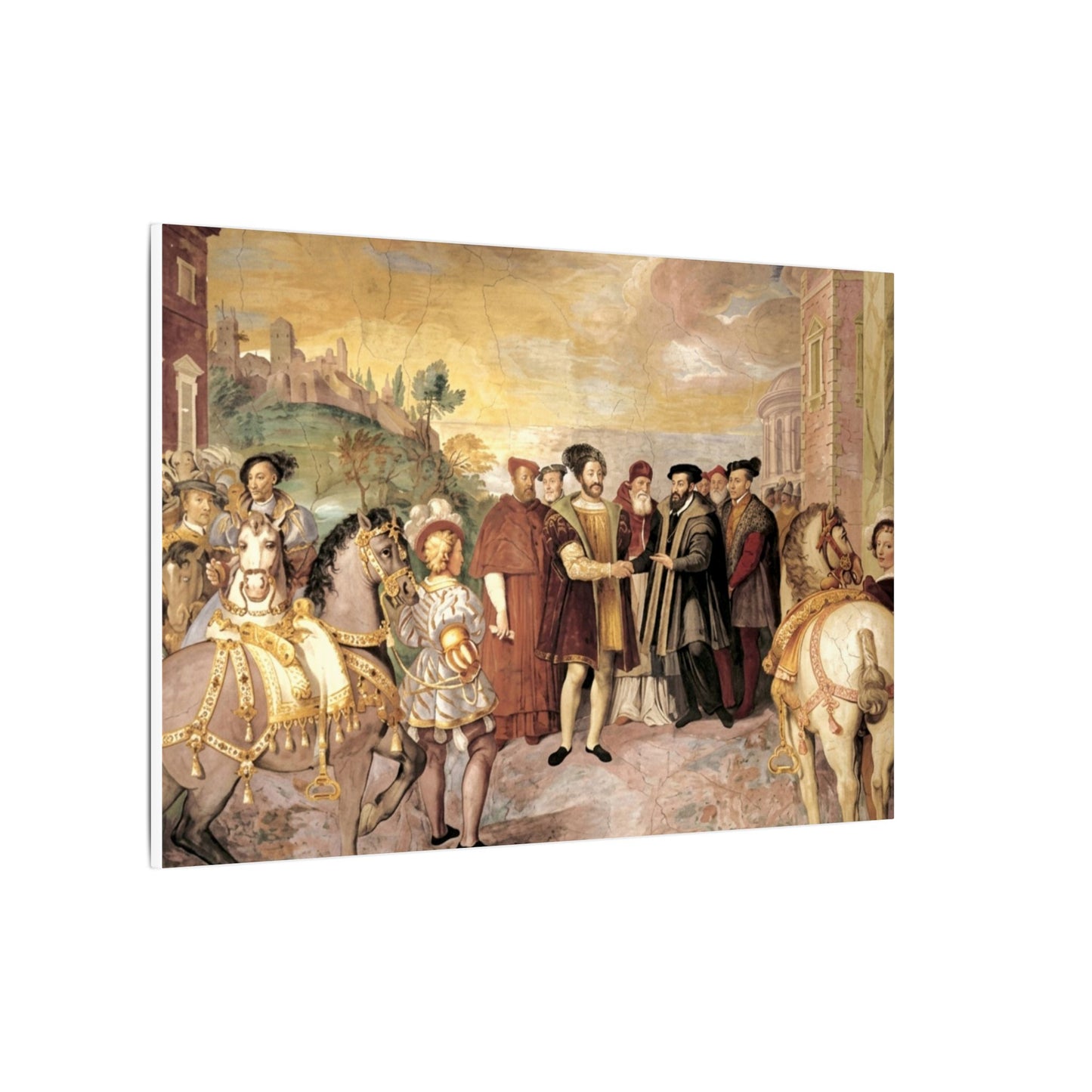 Matte Stretched Canvas Print — Renaissance Court Historical Art Wall Decor