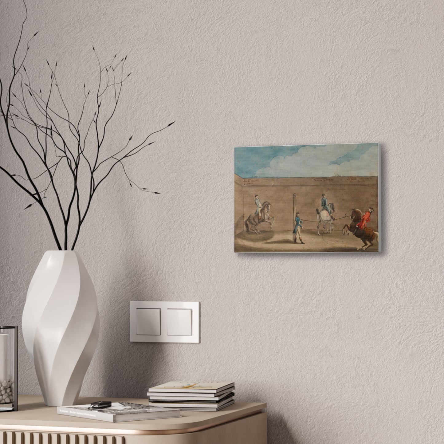 Equestrian Training Scene Canvas Print — French Baroque Riding School Art