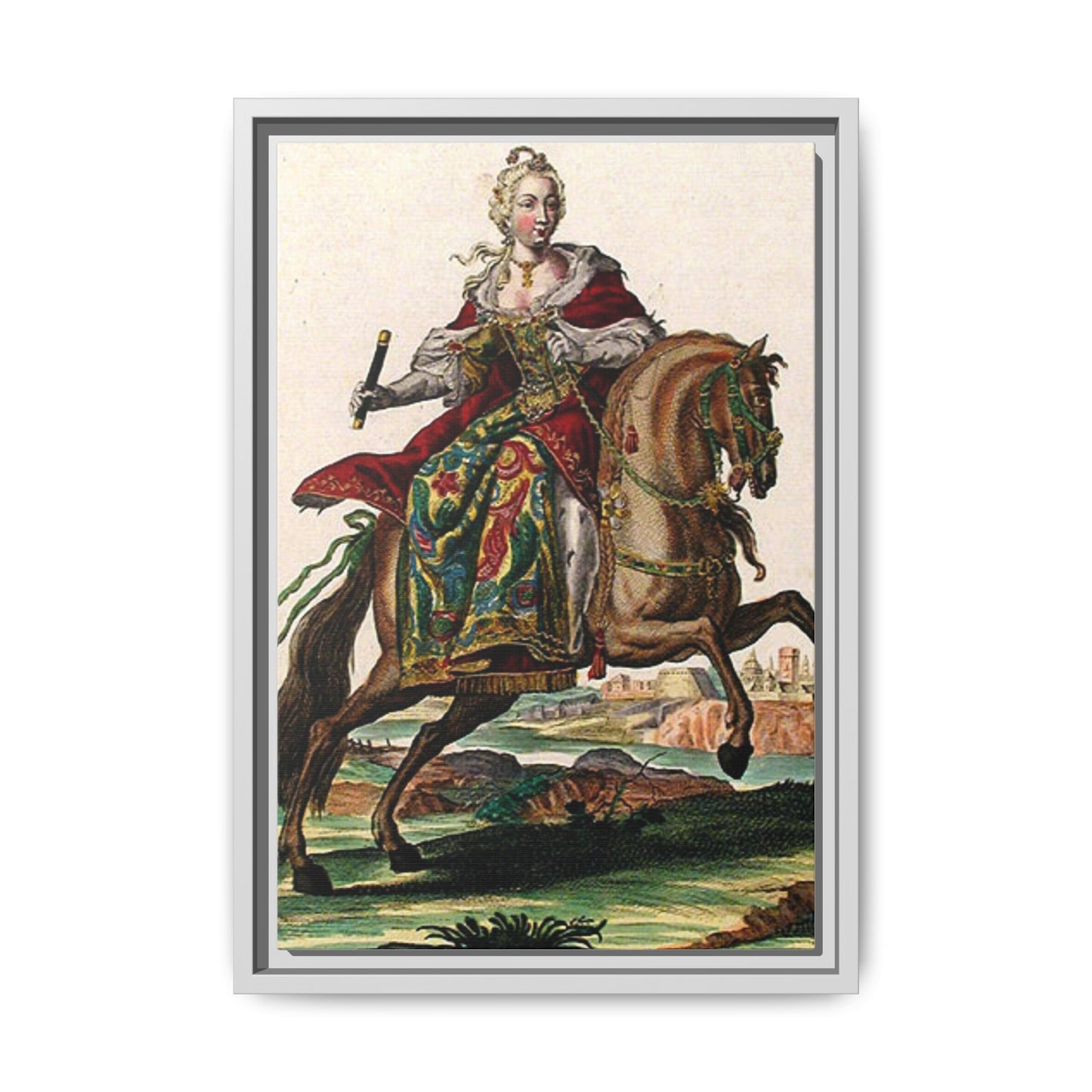 Framed Equestrian Canvas — Maria Anna Archiducissa Austriae Wall Art