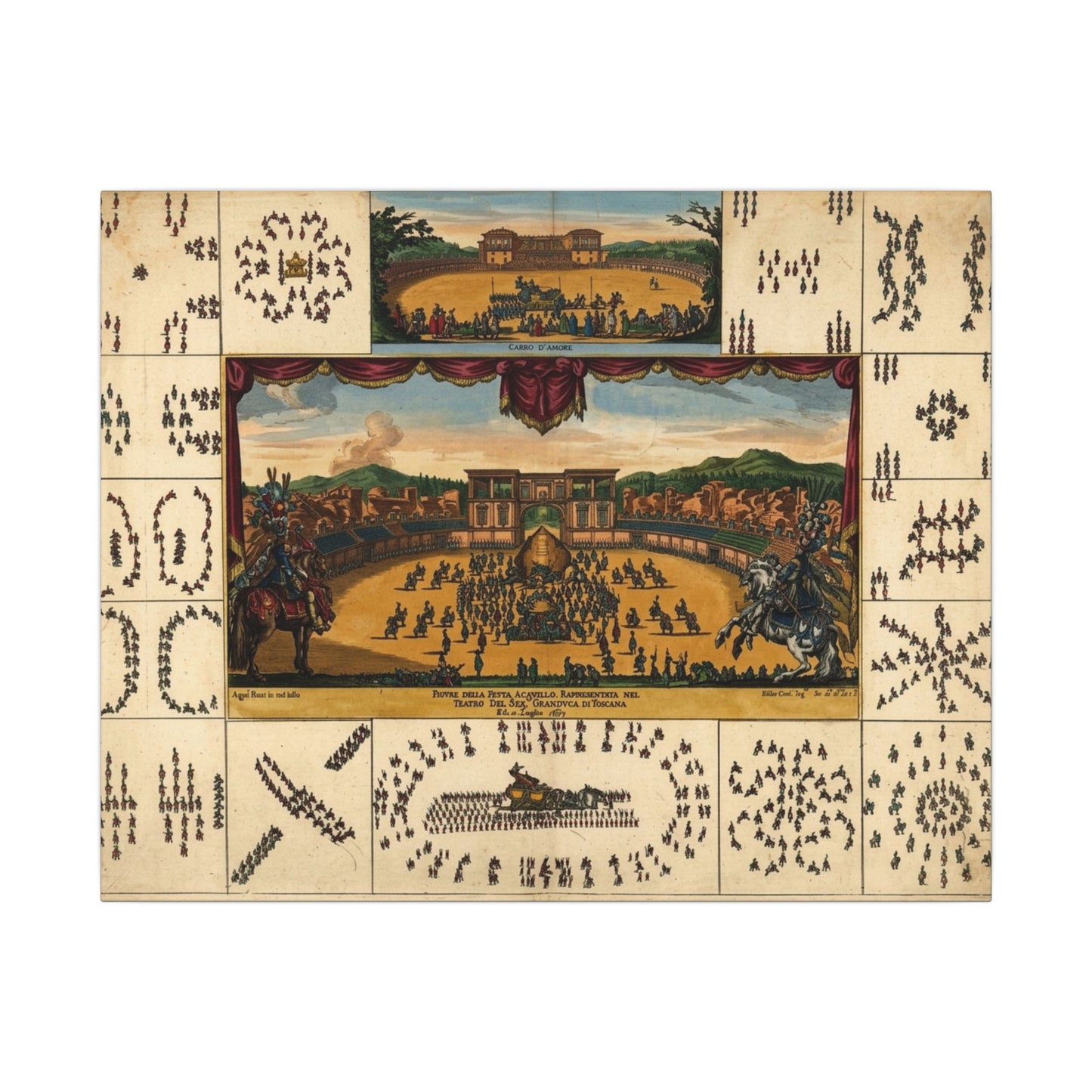 Historical Horse Ballet Canvas Art — "Carrousel of Love" 1673 Matte Stretched Canvas