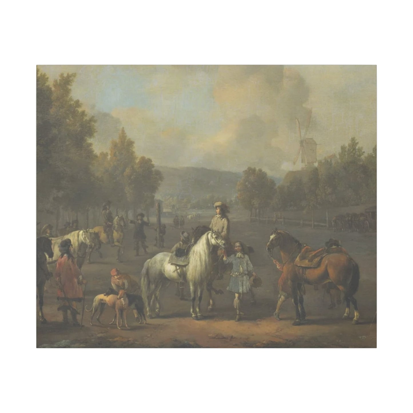 Equestrian Canvas Print — 18th‑Century Horses of the Cavalry School (Matte Stretched)