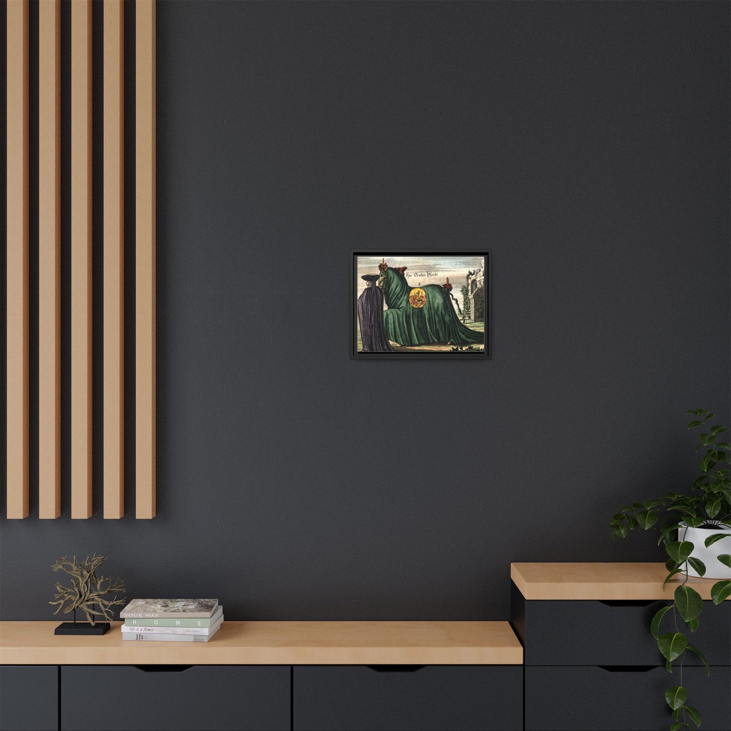 Framed Matte Canvas — 'Graher Pferdi' Parade Horse Illustration
