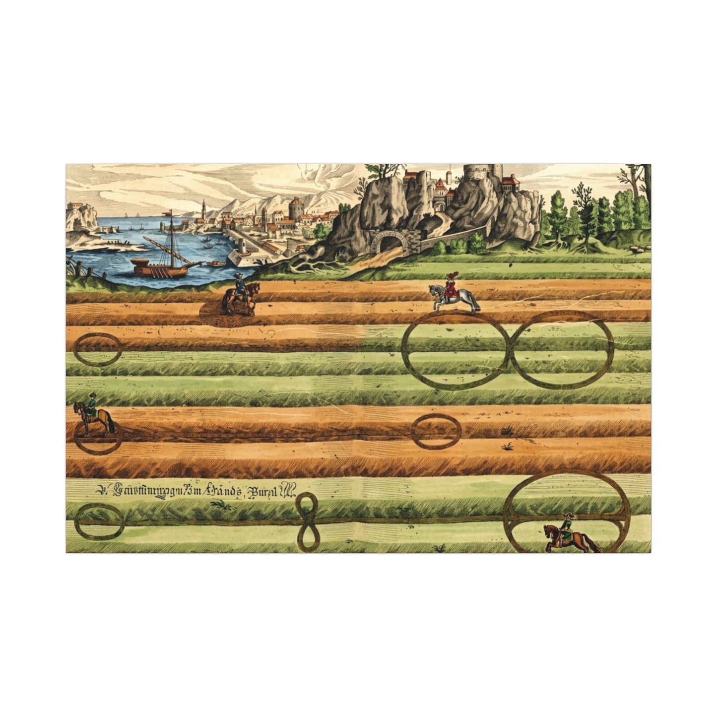 Canvas Prints - Equestrian Training Patterns from 1610 Book