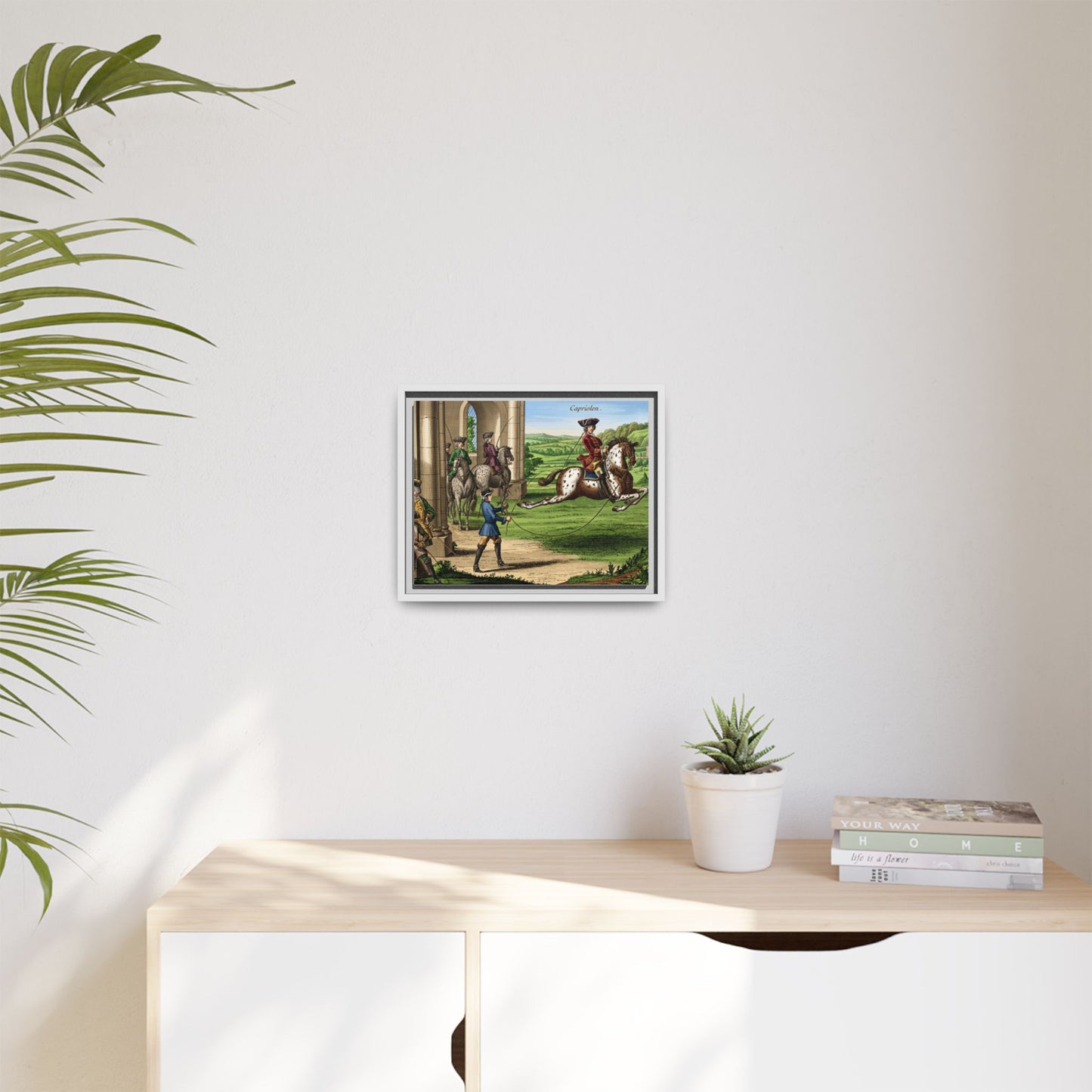 Equestrian Capriole Matte Canvas Print — Framed Historical Horse Art