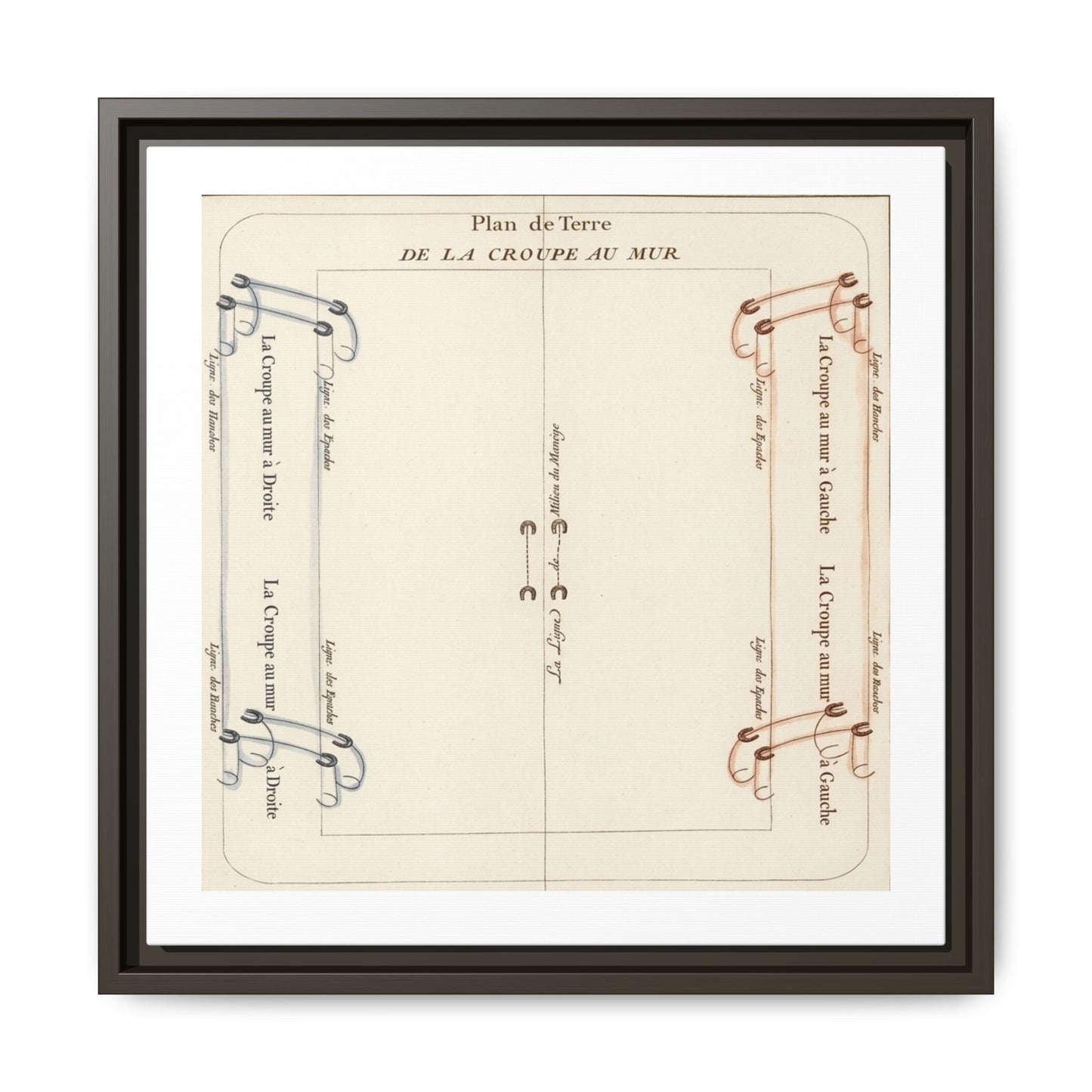 Renaissance Equestrian Pattern Matte Canvas Frame