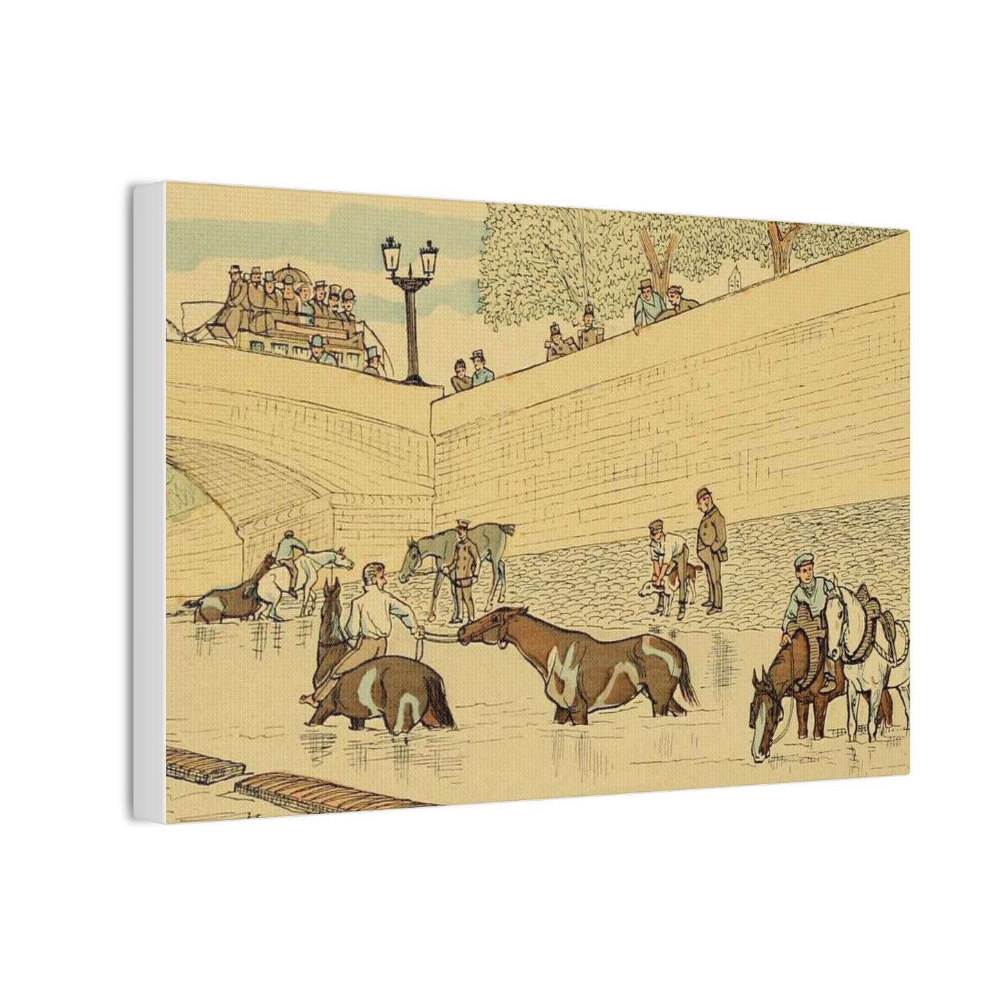 Paris Seine Horses Canvas Print — Stretched 0.75"
