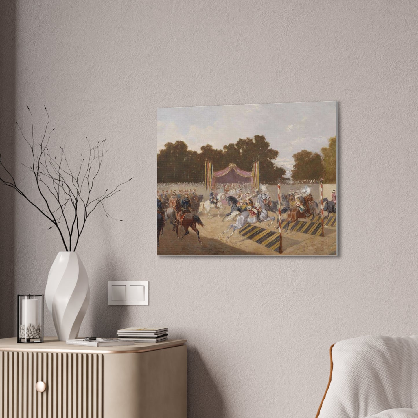 Equestrian Carousel Canvas Print — Vintage Baroque Tournament Wall Art