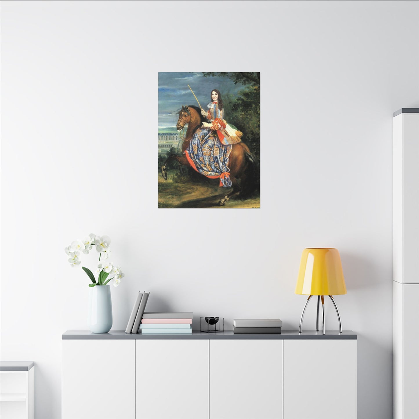 Equestrian Portrait Canvas Print — Lady on Horse Matte Stretched Wall Art