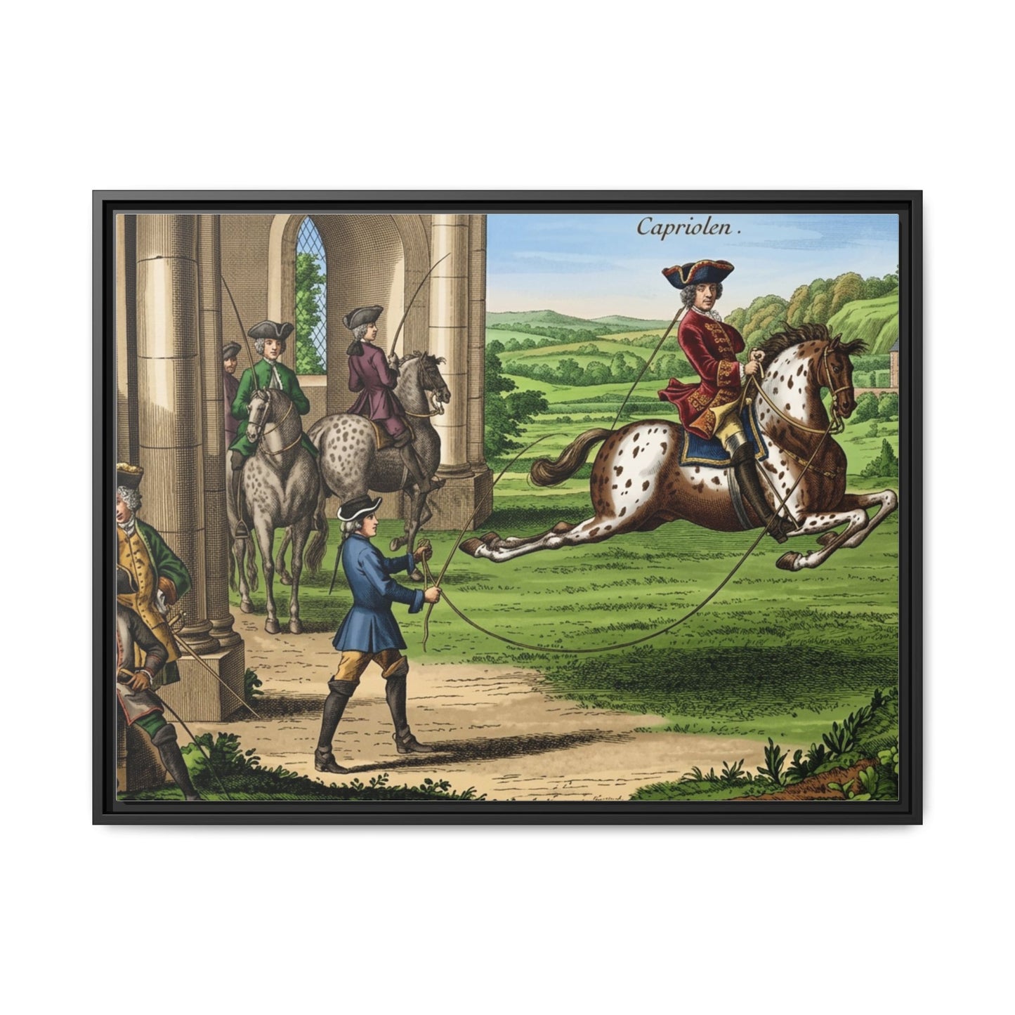 Equestrian Capriole Matte Canvas Print — Framed Historical Horse Art