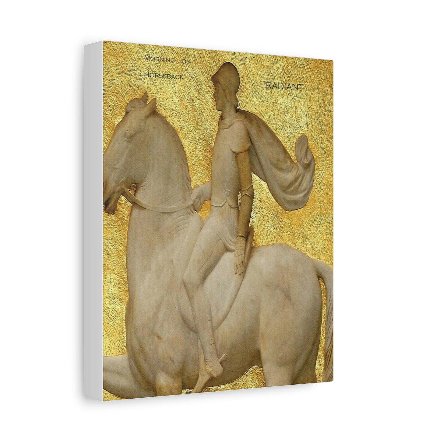 Canvas Wall Art - Golden Horse and Rider, Radiant Morning on Horseback Print