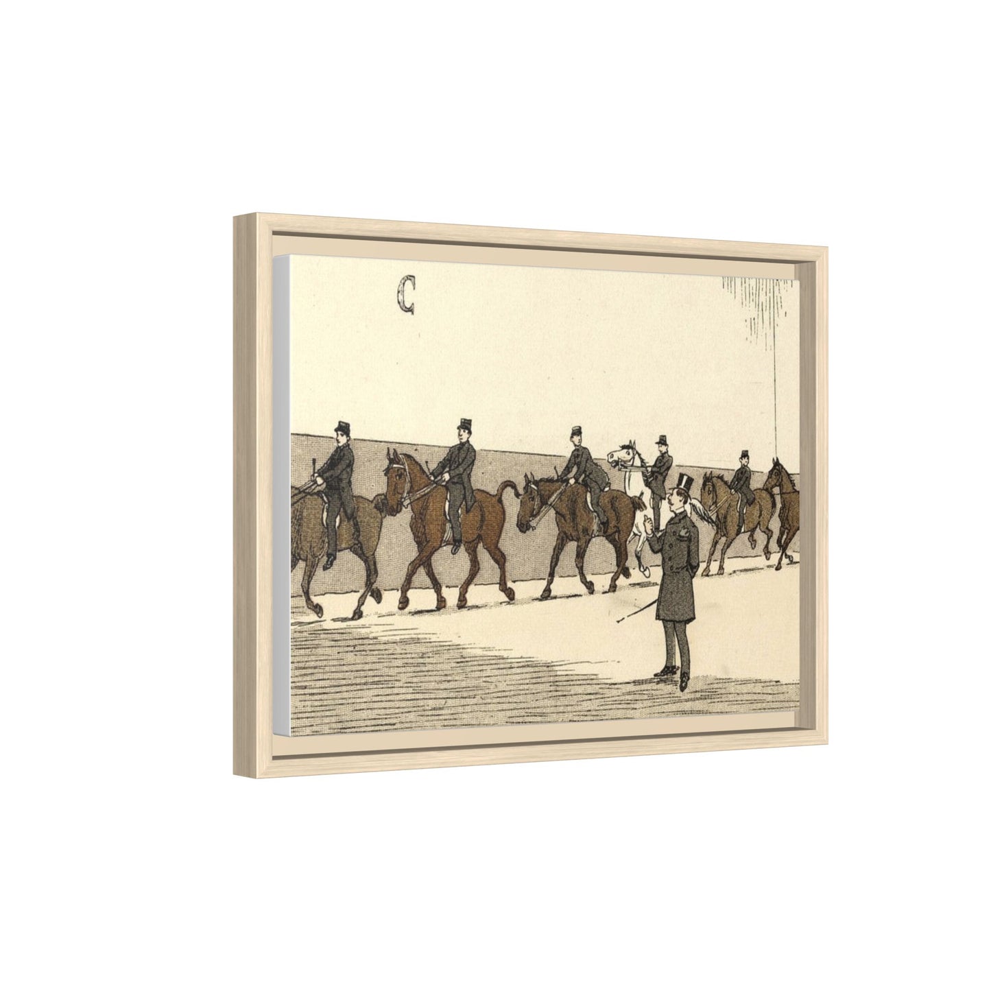 Parisian Riding School 1800s Instructor Matte Canvas Framed