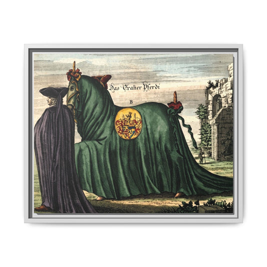 Framed Matte Canvas — 'Graher Pferdi' Parade Horse Illustration