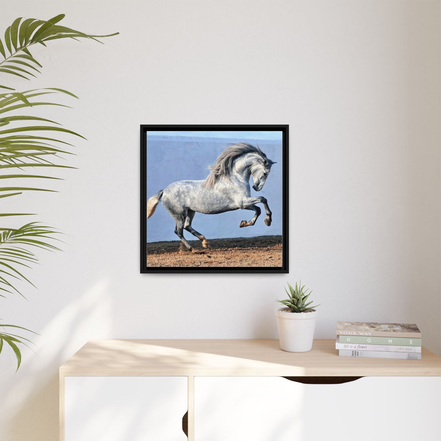 Canvas Print - Andalusian Stallion in Spirited Play