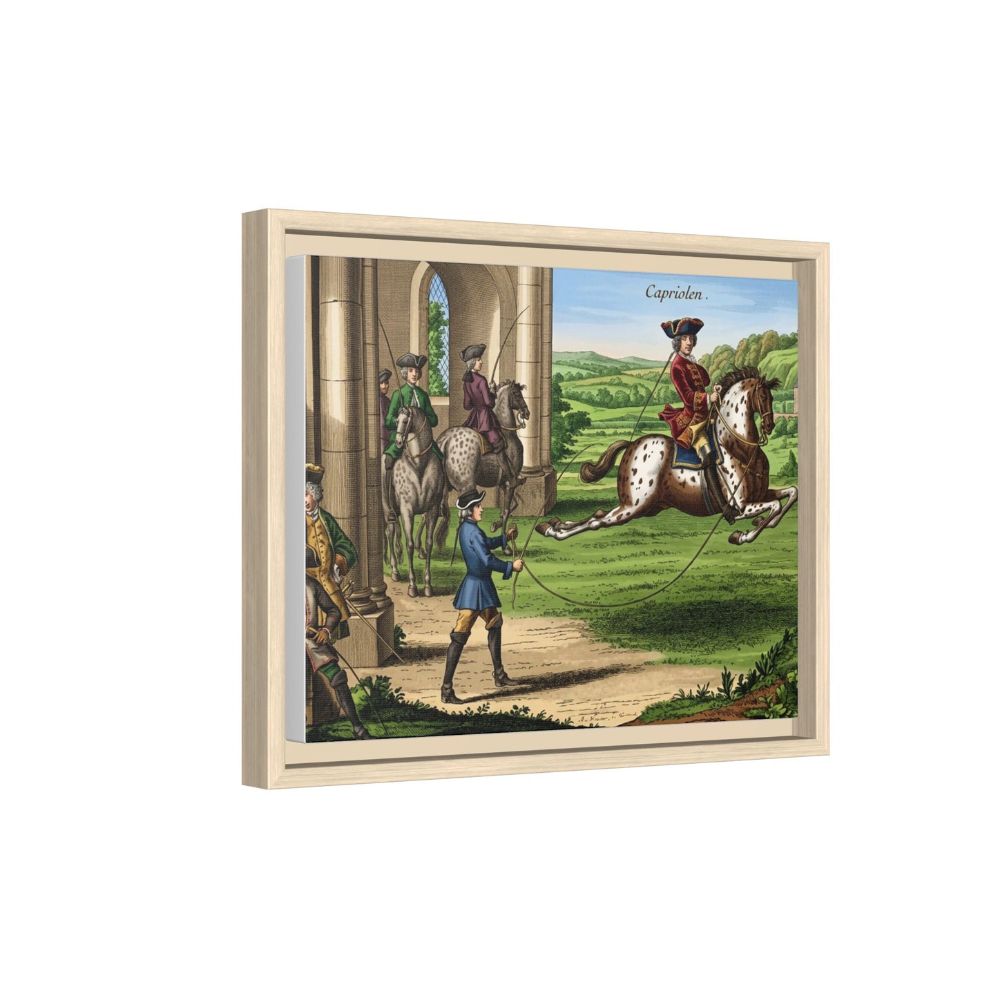 Equestrian Capriole Matte Canvas Print — Framed Historical Horse Art