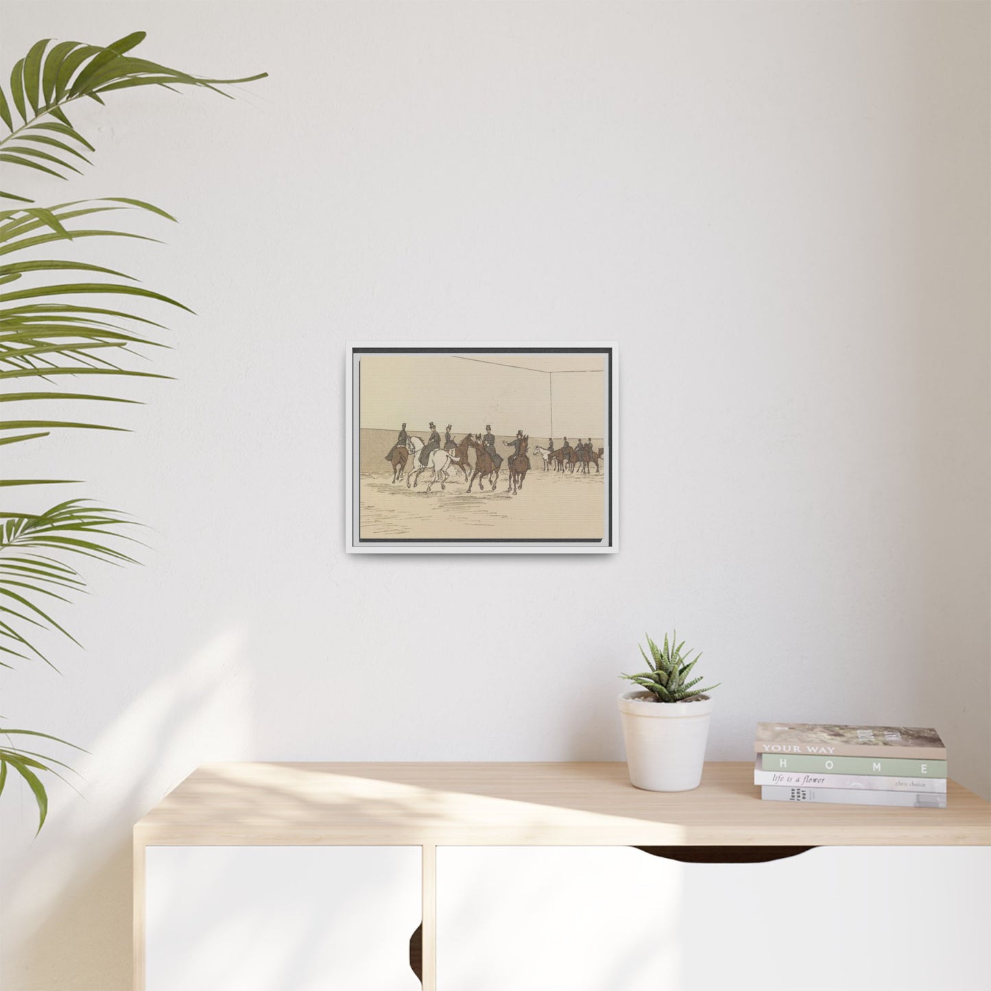 Parisian Riding School 1800s Matte Canvas Framed Wall Art