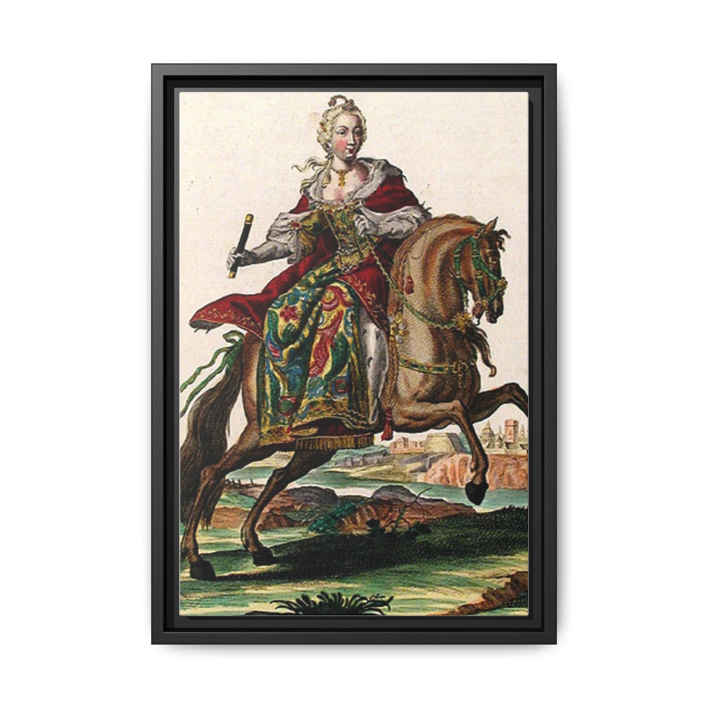 Framed Equestrian Canvas — Maria Anna Archiducissa Austriae Wall Art