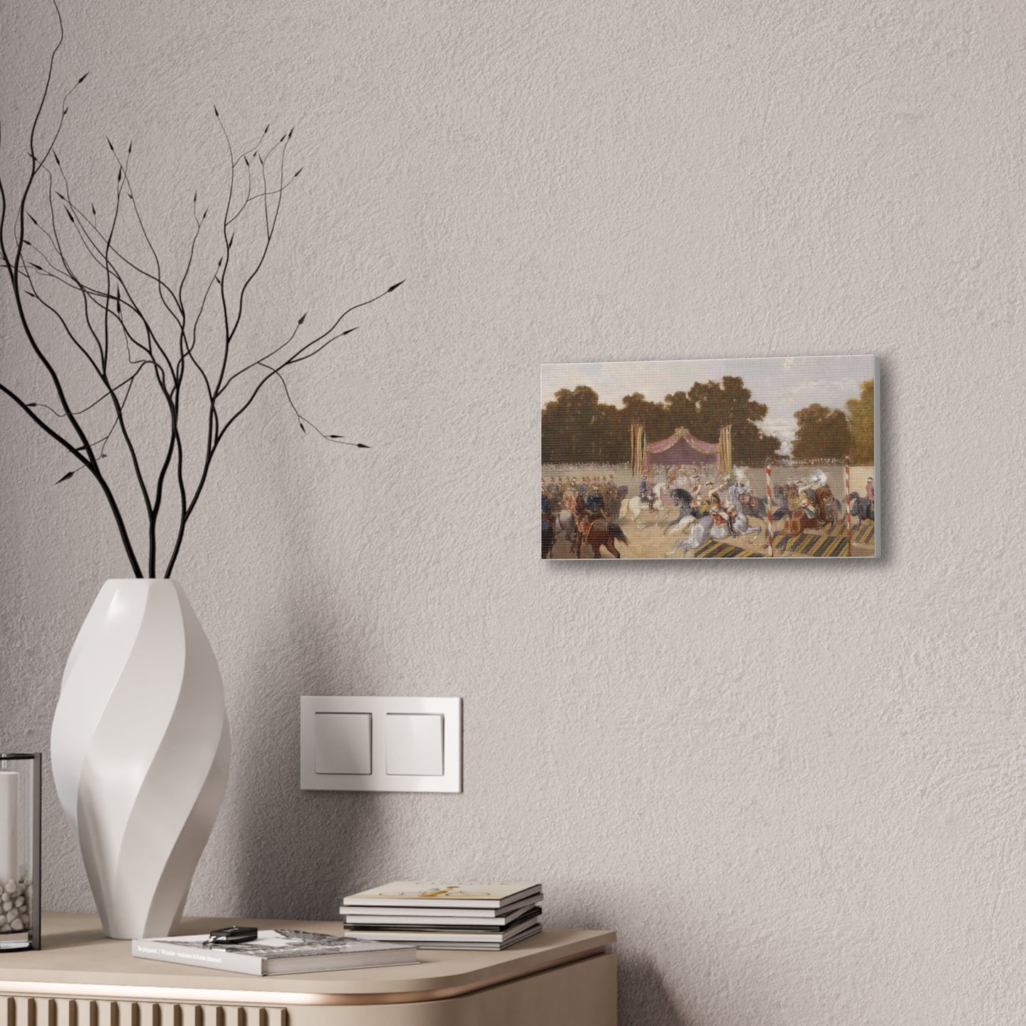 Equestrian Carousel Canvas Print — Vintage Baroque Tournament Wall Art