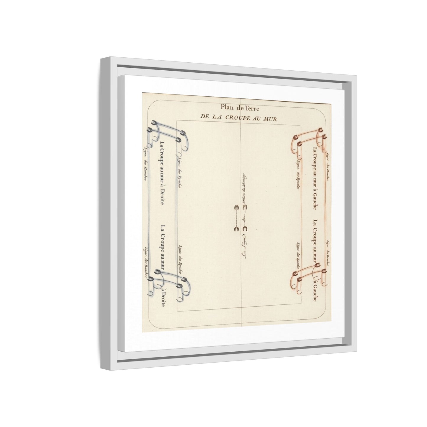 Renaissance Equestrian Pattern Matte Canvas Frame