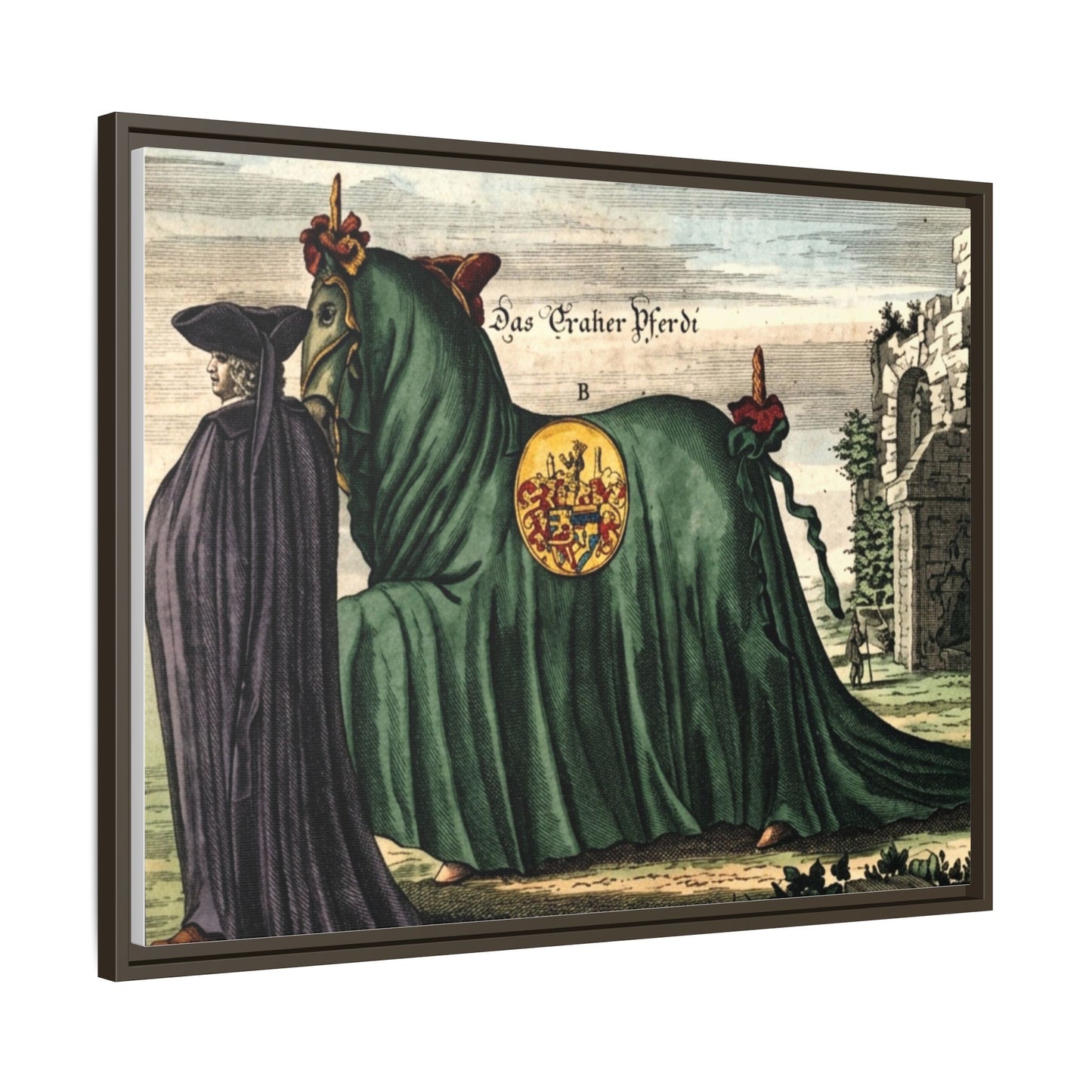 Framed Matte Canvas — 'Graher Pferdi' Parade Horse Illustration
