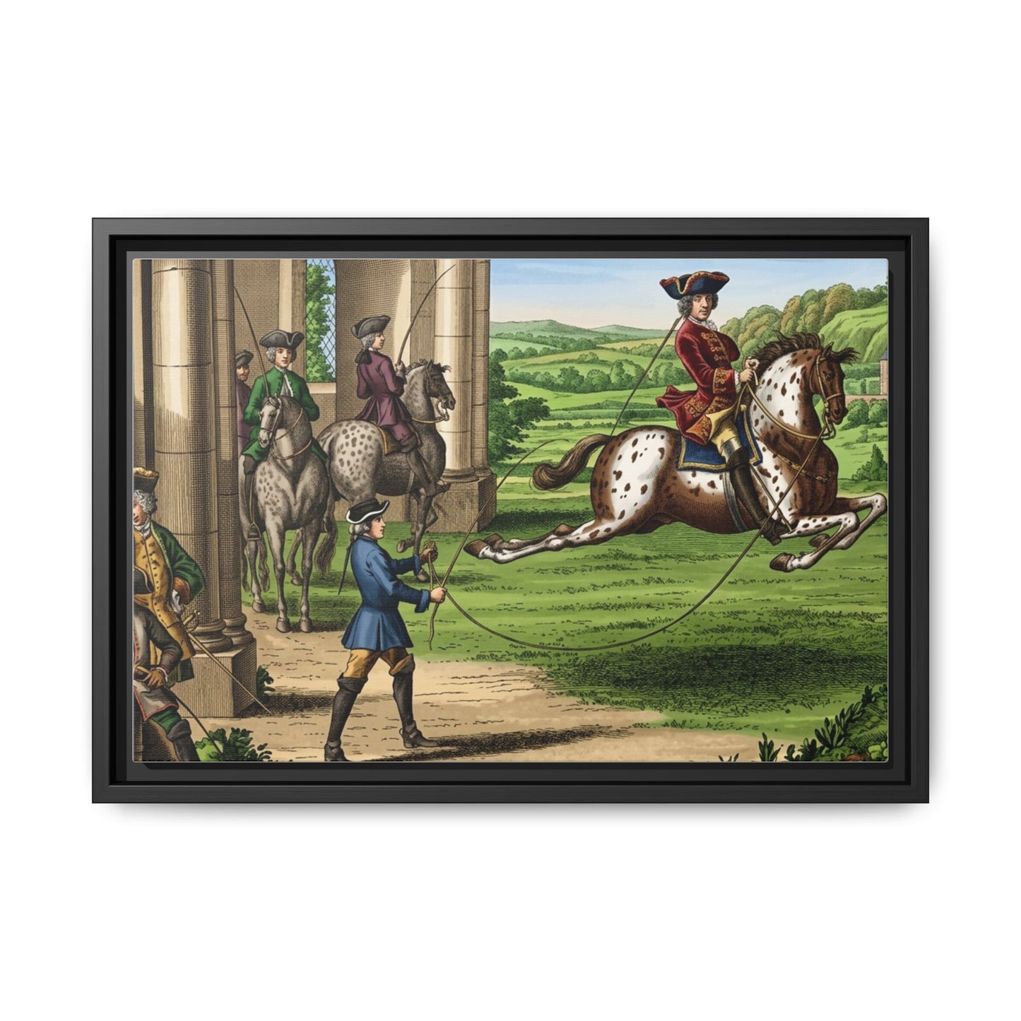 Equestrian Capriole Matte Canvas Print — Framed Historical Horse Art