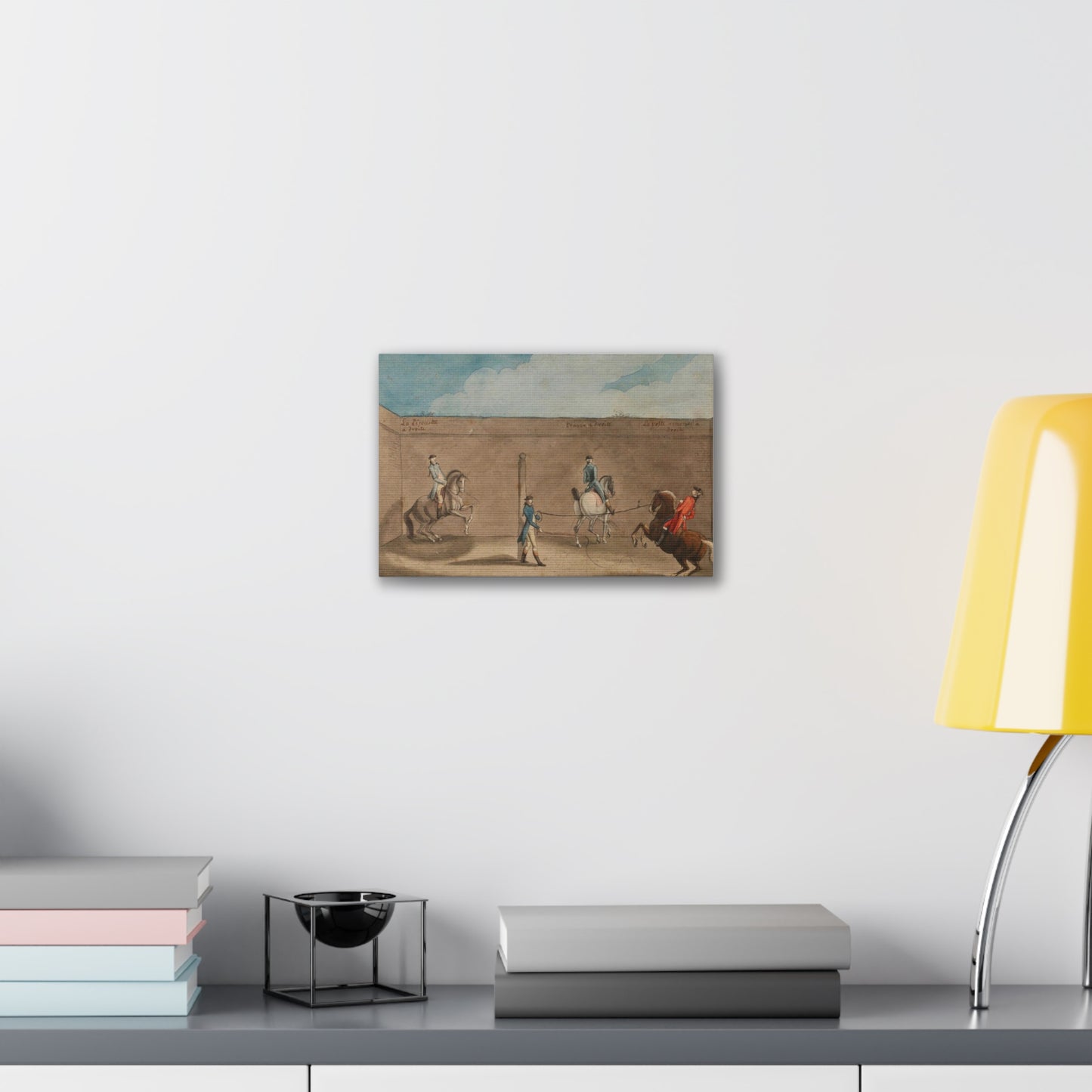 Equestrian Training Scene Canvas Print — French Baroque Riding School Art