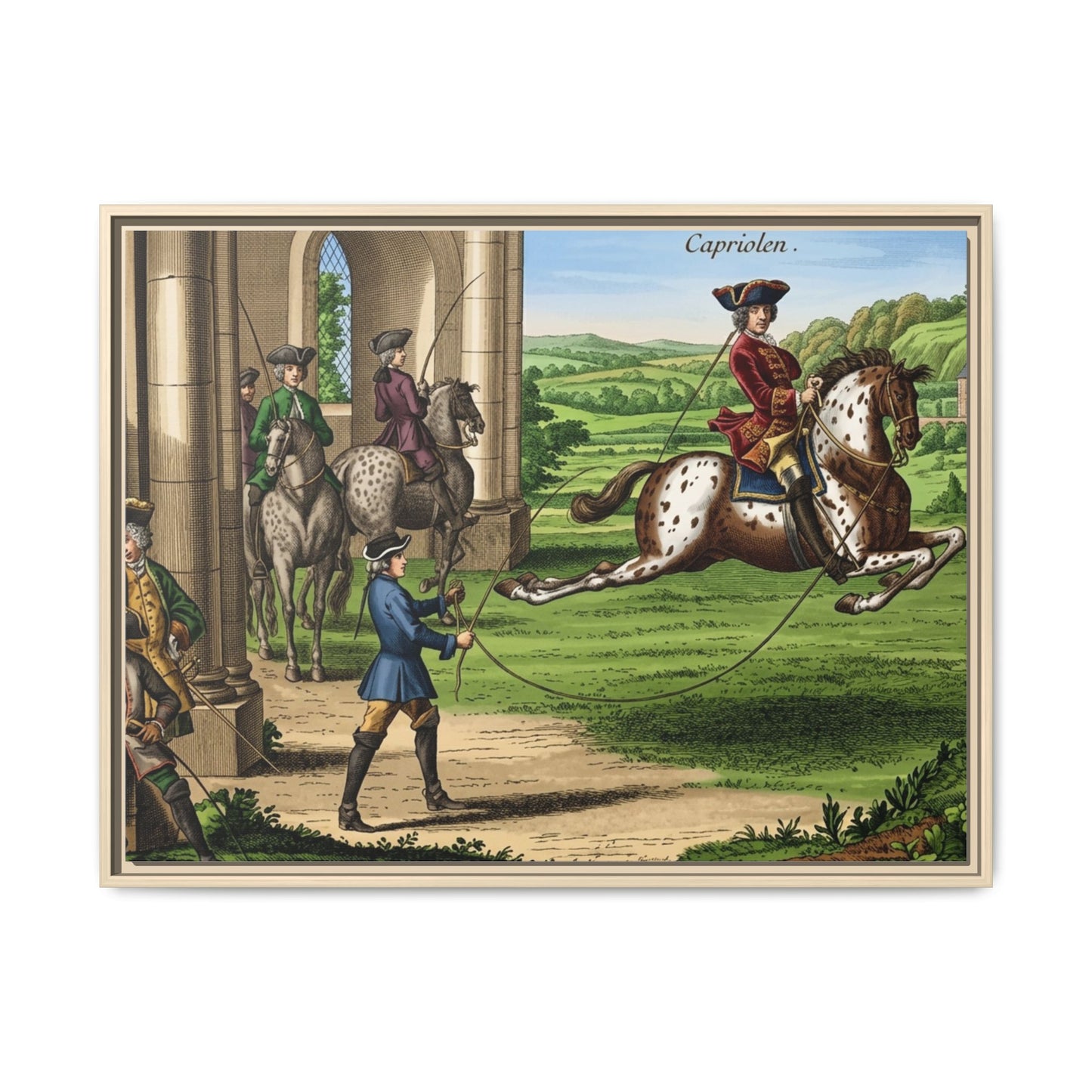 Equestrian Capriole Matte Canvas Print — Framed Historical Horse Art