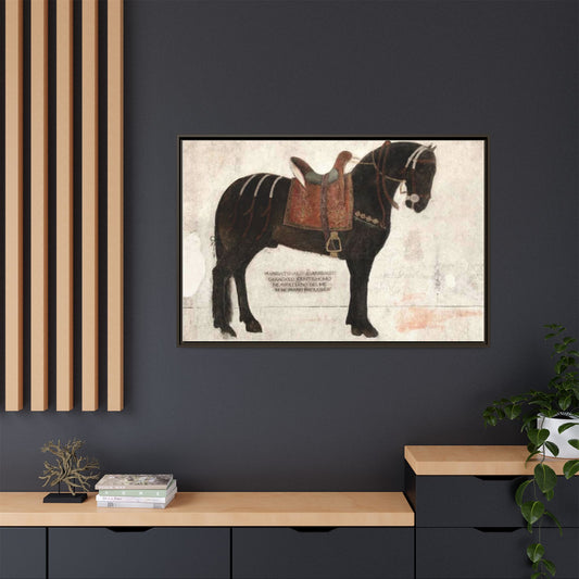 Framed Matte Canvas – 1523 Bay Horse 'Stella' Palazzo Pandone Fresco Print