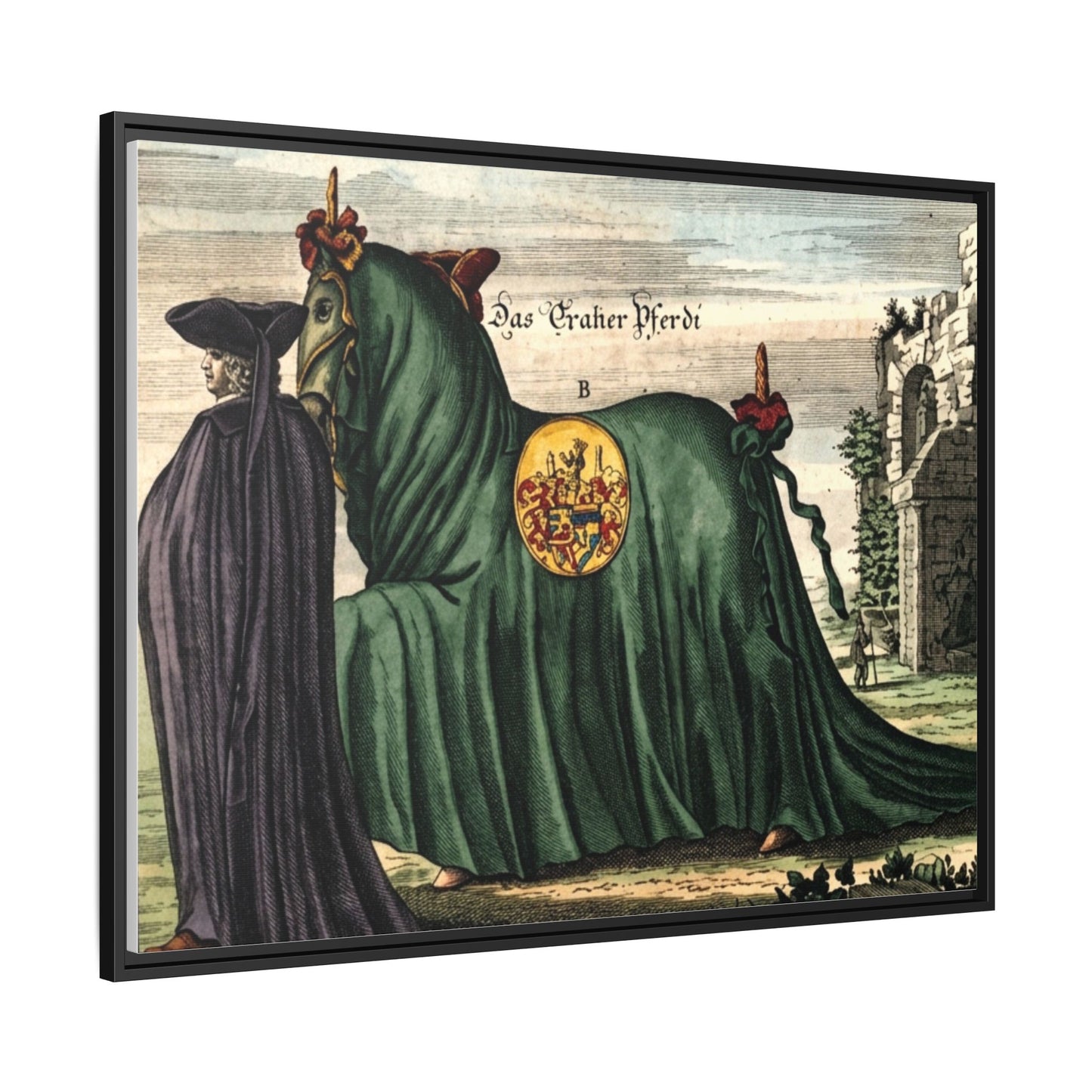 Framed Matte Canvas — 'Graher Pferdi' Parade Horse Illustration
