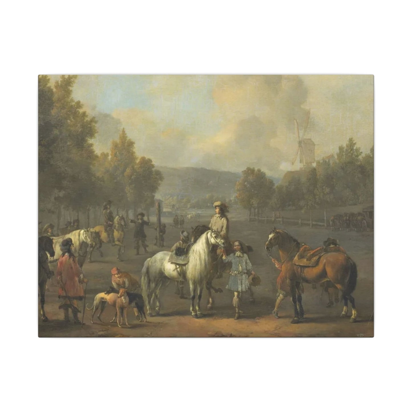 Equestrian Canvas Print — 18th‑Century Horses of the Cavalry School (Matte Stretched)