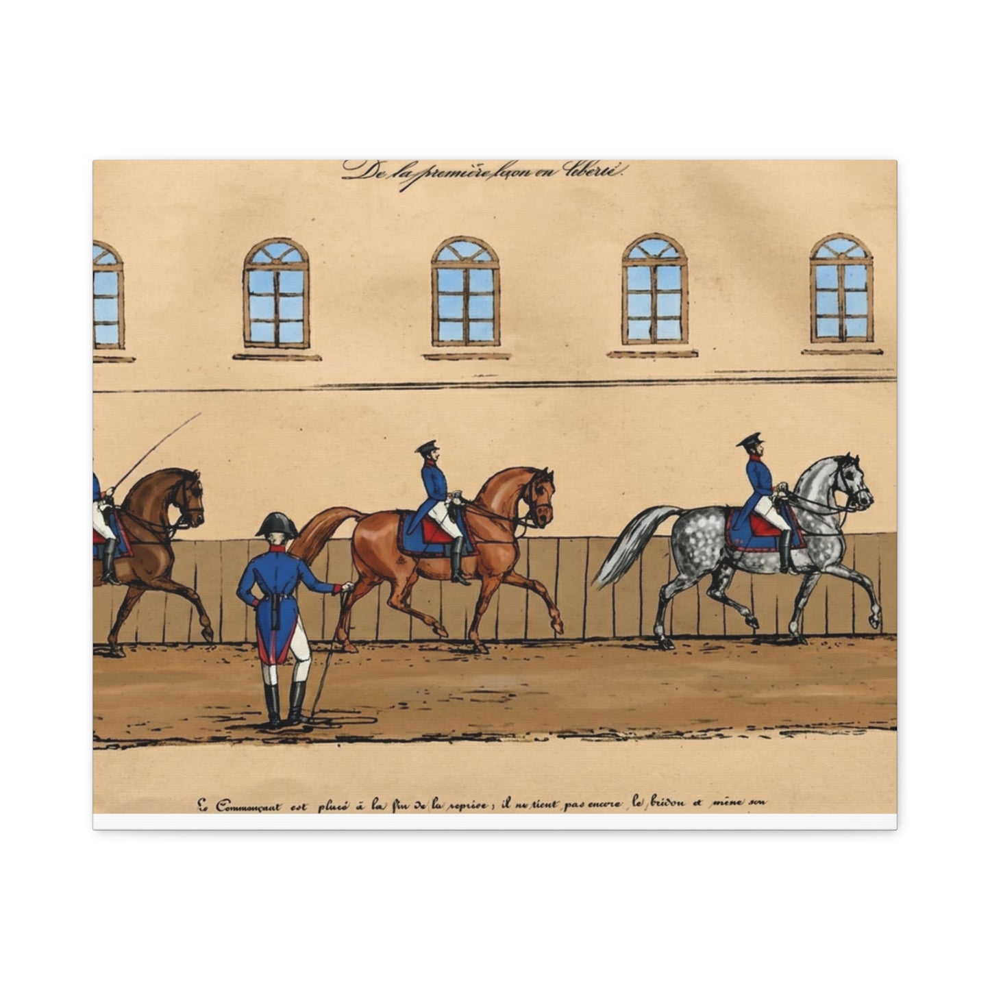 1830s French Riding School Matte Canvas Wall Art — Stretched 1.25"
