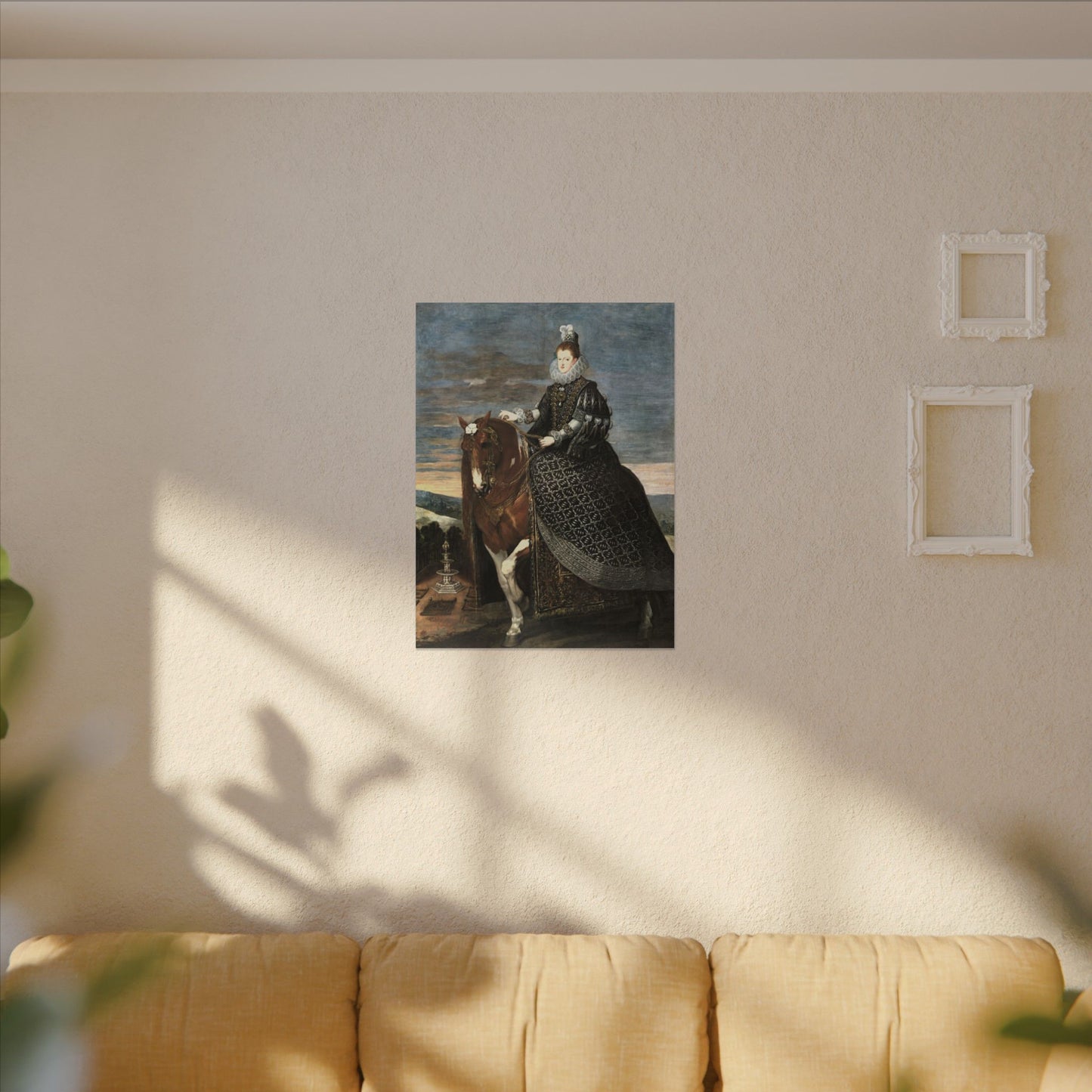 Regal Equestrian Portrait Canvas — "Margaret Queen of Austria" Matte Stretched Wall Art