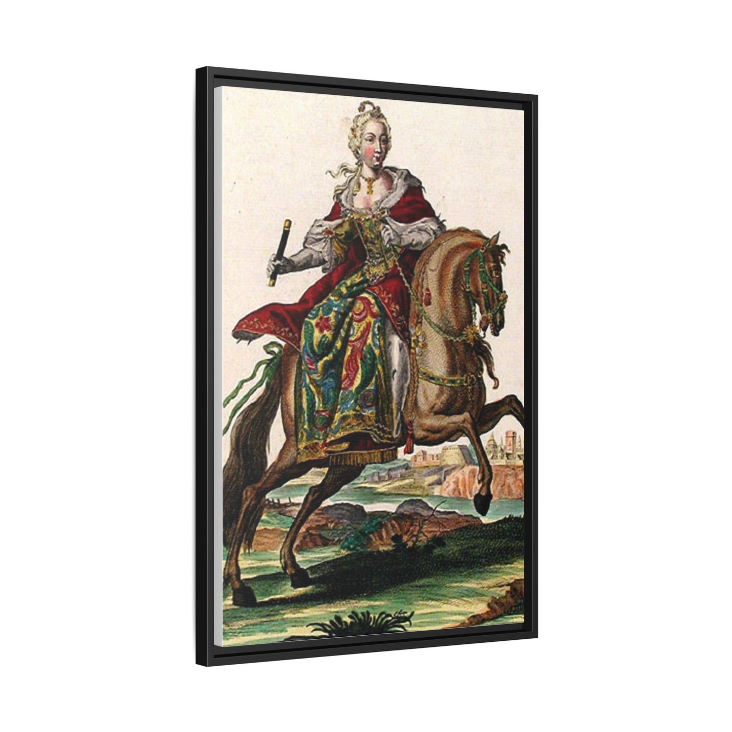 Framed Equestrian Canvas — Maria Anna Archiducissa Austriae Wall Art