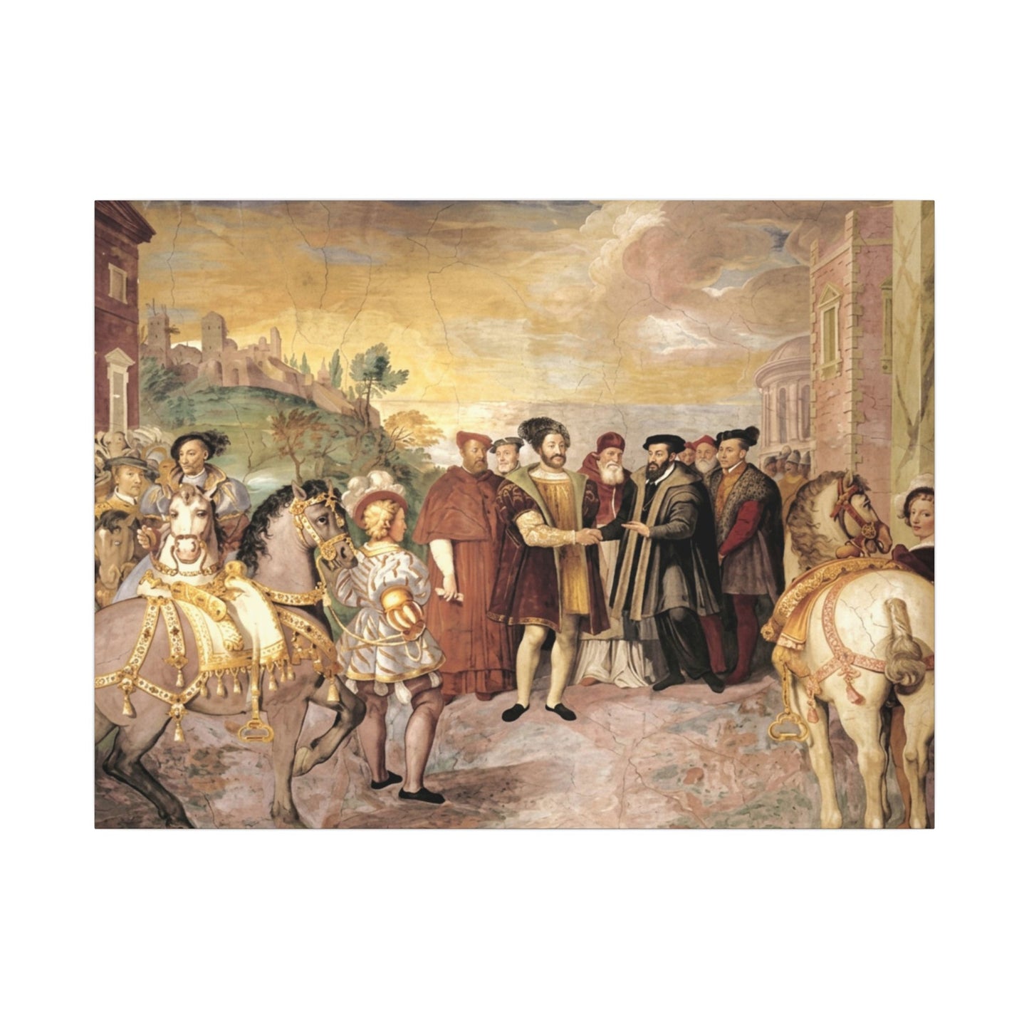 Matte Stretched Canvas Print — Renaissance Court Historical Art Wall Decor