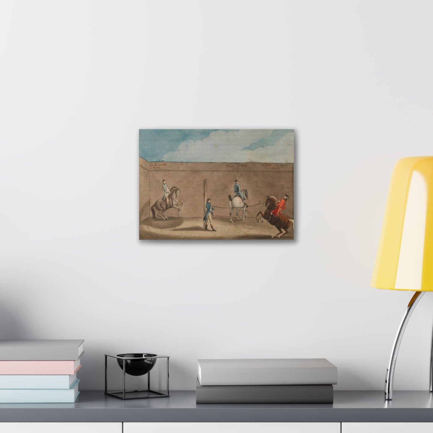 Equestrian Training Scene Canvas Print — French Baroque Riding School Art