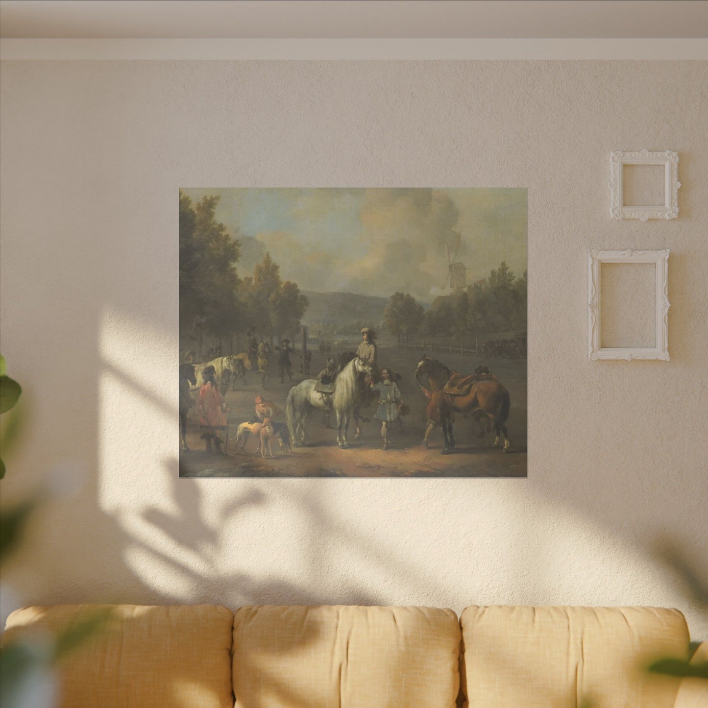 Equestrian Canvas Print — 18th‑Century Horses of the Cavalry School (Matte Stretched)