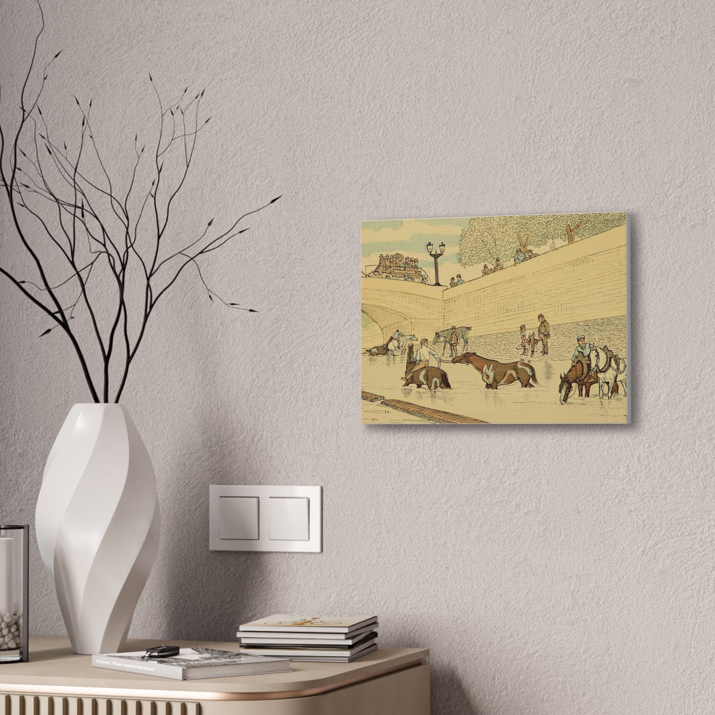 Paris Seine Horses Canvas Print — Stretched 0.75"